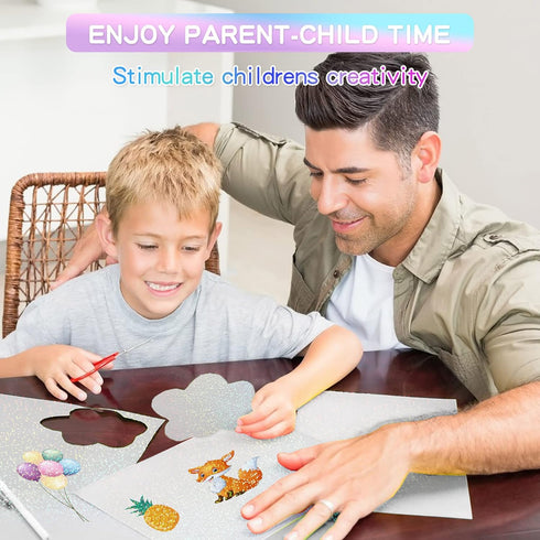 Holographic Sticker Paper, 24 Sheets Transparent Holographic Laminate Vinyl Sheets Self Adhesive, Clear Overlay Lamination Sticker Film for Sticke...