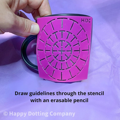 Super Flex Silicone Stencil Set - Flexible Template - by Happy Dotting Company - Stencils for Mandala Art Including Dotting on Mugs, Bottles...