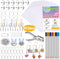 TUPARKA 203 Pcs Heat Shrink Plastic Sheet Kit, 25 Sheets Shrink Film Art Paper, Rolling Mills, Colored Pencils and 165 Pieces Key Rings and Jewelr...