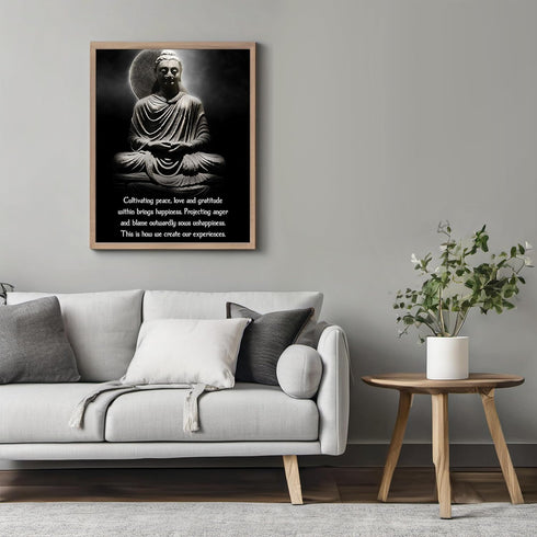 Posterizer 1 pcs-Cultivate Peace, Love & Gratitude For Happiness-Quotes-Motivational & Inspirational Art-Gift For Buddhism Meditation philosophy F...
