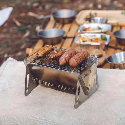 Wood Burning Camping Stove Folding With Pot Stand Portable Stainless Steel Grill Backpacking Stove For Hiking Picnic...