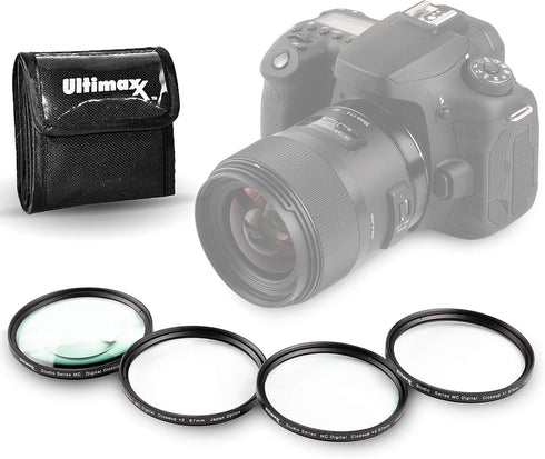 40.5MM Ultimaxx Professional Four Piece HD Macro Close-up Filter Kit (1, 2, 4, 10 Diopter Filters) for Camera Lens with 40.5MM Filter Thread and P...