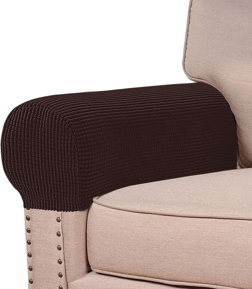 Turquoize Stretch Armrest Covers for Chairs and Sofas Couch Arm Covers for Sofa Spandex Jacquard Armrest Cover Anti-Slip Furniture Protector Washa...