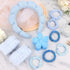 10Pcs Blue Spa Headband and Wrist Washbands Set, Skincare Headband Face Wash Headband Makeup Headband, Flower Hair Claw Clip and 6Pcs Slip Hair Ti...