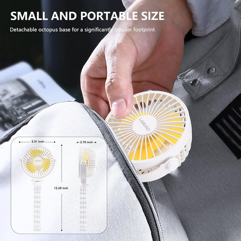 LAMJAD Stroller Fan,Portable USB Personal Clip-on Car Seat Fan Mini Handheld Desktop Fan 360° Rotatable Suitable for Camping Outdoor Office Crib T...