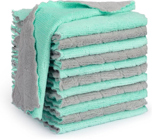 12 Pack Kitchen Cloth Dish Towels, Soft Premium Dishcloths, Highly Absorbent Multi-Purpose Dust and Stain Removal Cleaning Supplies for Kitchen Ca...