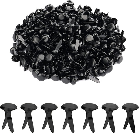 AIEX 600pcs Metal Paper Fasteners Round Brass Fasteners Split Pins for DIY Crafts Projects, Scrapbooking, Office, 0.47x0.3inch (Black)...