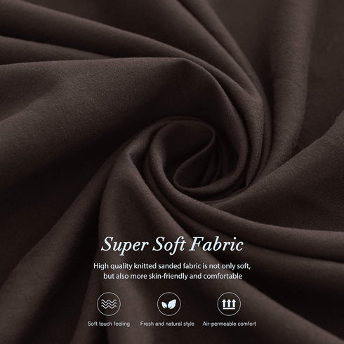 Subrtex Wrap Around Bed Skirt Elastic Elegant Soft Fabric Ruffled Fade Resistant Replaceable (Full, Chocolate)...