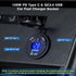 12V Type C USB Outlet 45W PD and 18W QC3.0 Quick Car Charger Socket with Voltmeter Switch Fast Charger Socket Power Waterproof 12V / 24V Marine Bo...