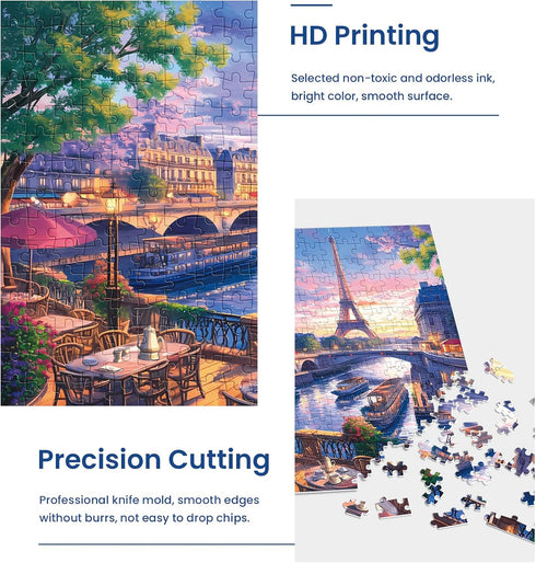 300 Piece Puzzle for Adults-Blooming Paris | Recycled Cardboar Jigsaw Puzzles 300 Pieces | Challenging Family Activity Great Gift Idea for Family ...