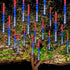 FUNPENY 4th of July Lights, 288 LED Red White and Blue Meteor Shower Rain Lights, Independence Day Decorations 30cm 8 Tubes Outdoor Christmas Ligh...