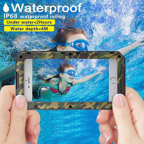 Beasyjoy for iPhone 7 Plus Case for iPhone 8 Plus Metal Case Heavy Duty with Screen Full Body Waterproof Shockproof Tough Rugged Hybrid Military G...
