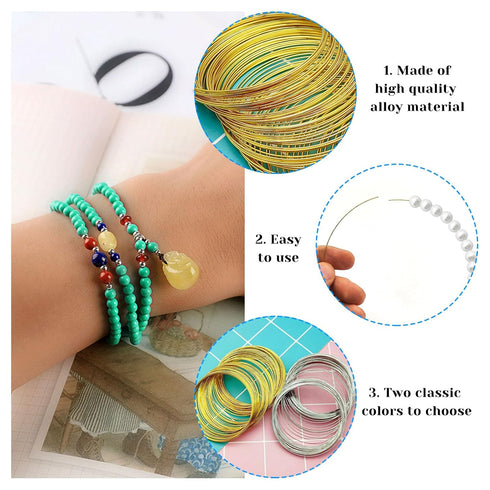 600 Loops Memory Wire for Jewelry Making Bracelets,Jewelry Wire Memory Beading Wire Steel Memory Wire Cuff Bangle Bracelet for Jewelry Making Supp...