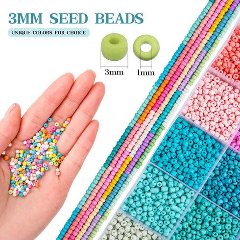 3mm Seed Beads for Jewelry Bracelet Making Kit 24 Colors Bracelet Making Kit for Girls Adults Friendship Bracelet Kit for Jewelry Making DIY Craft...