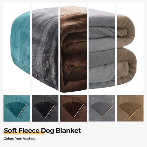Veehoo Fluffy Fleece Dog Blanket, Soft Cozy Flannel Pet Throw for Dogs and Cats, Washable Couch Bed Blankets Cover for Sofa, Cot, Indoor & Travel,...