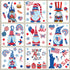 4th of July Gnome Window Clings Decorations 9 Sheets Patriotic Window Clings Red White and Blue Party Supplies Decor for Home School Office Classr...