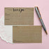 Recipe Cards - Size 3x5 - Small Kraft Brown Lined Kitchen Note Card for Recipe Box - Set of 50...