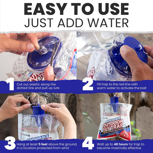 Fly Traps Outdoor Fly Traps. 2 Natural Pre-Baited Fly Bags . Fly Trap Bag Fly Catchers Outdoors. Stable Horse Ranch Fly Trap. Disposable Fly Traps...