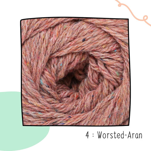 1 Ball La Mia Re-Tweed Knitting Yarn,%40 Wool%40 Polyester%20 Acrylic, 3.5 Oz (100 g) / 202 Yrds (185 m), Worsted, Grey - L149......