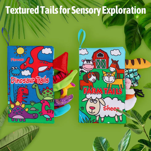 2 PCS High Contrast Crinkle Baby Books 0-6 Months Interactive Sensory Baby Toys 9-12 Month Montessori Activities Touch Feel Infant Book 0-3-6 Mont...
