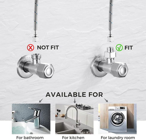 Water Line Adapter, 4 PCS Pipe Fittings in 1/2" Female to 3/8" Male Reducer Adapter, Compression Fitting for Kitchen Bathroom Faucet Supply Hose, ...