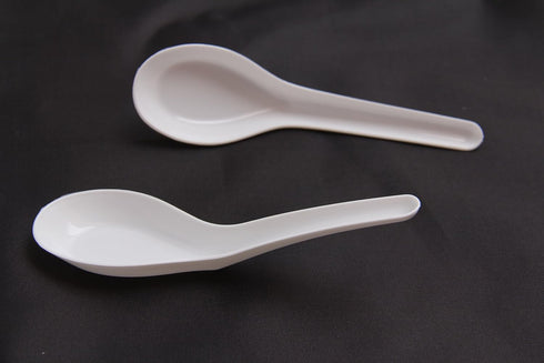 100 Pack Disposable Asian Soup Spoons,Chinese Soup Spoons Plastic Disposable White...