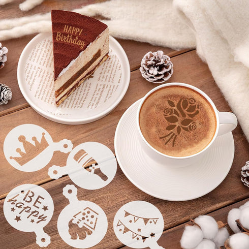 JULBEAR Birthday Cookie Stencils, 36 Pieces Reusable Coffee Decoration Stencils Templates Tools for Cookies Baking Painting Dessert Decoration DIY...