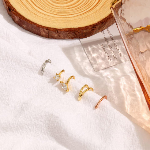 HAIAISO 18 Pcs Gold Ear Cuffs for Women Non Piercing Adjustable Ear Cuff Earrings Clip On Cartilage Helix Wrap Ear Jewelry Set...