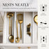 Gold Magnetic Measuring Spoons with Leveler - Featuring 8-Piece Upgraded Style, Dual-Sided, Stackable, Stainless Steel Gold Measuring Spoons Set -...