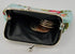Home-X Canvas Coin Pouch Clasp Closure, Rose Pattern, Floral Coin Purse, Keys Wallet, Round-Blue (4" L x 3.5" H)...