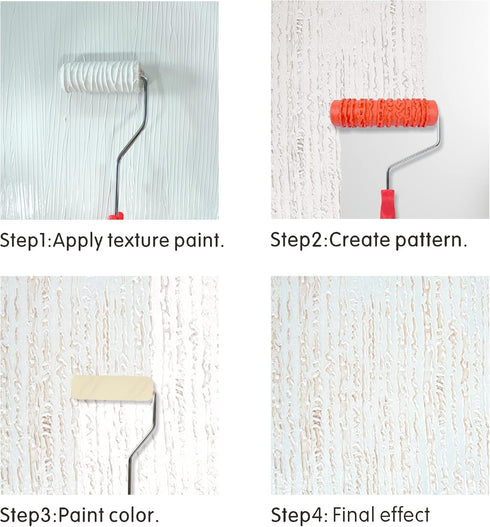 7'' Patterned Paint Roller for Wall Decoration Classic Brick Embossing Texture Rubber Roller Decorative Household DIY Paint Art Tool for Wall Deco...