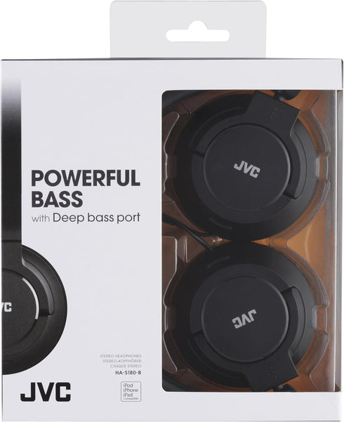 JVC HAS180 Lightweight Powerful Bass Headphones - Black......