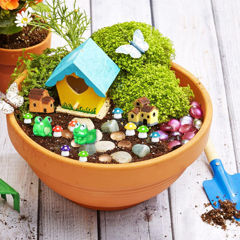 113 PCS Fairy Garden Accessories,Miniature Fairy Garden Accessories Outdoor,Fairy Garden Kit,Fairy Garden Animals, Miniature Figurines,Micro Lands...