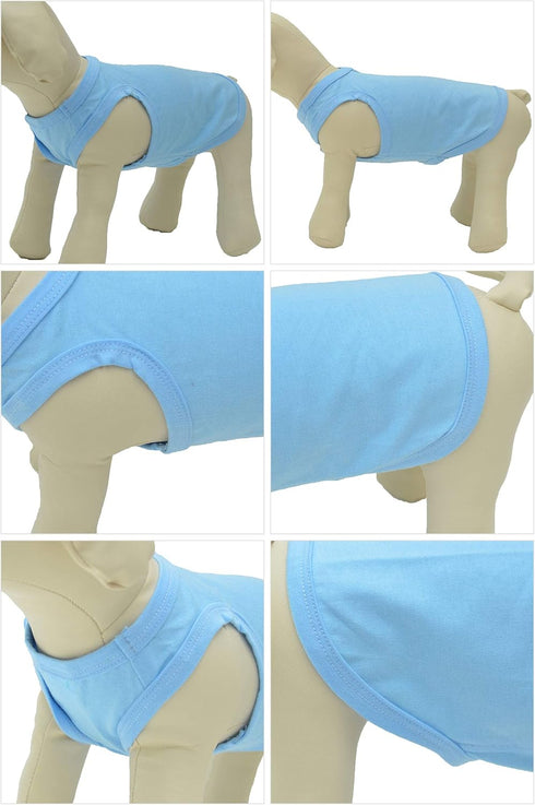 2018 Pet Clothes Dog Clothing Blank T-shirt Tanks Top Vests for Small Middle Large Size Dogs 100% Cotton Dog Summer Vest Classic (XS, Light-blue)...