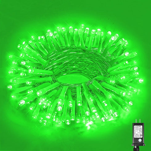 33ft 100 LED String Lights Indoor - Christmas Lights Outdoor 8 Modes Clear Wire Waterproof Plug in Twinkle Fairy Lights for Christmas St Patricks ...