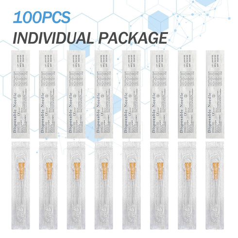 25G 5/8 Inch(16MM) Needle Luer Lock Disposable with Cap 100 Pack for Lab Industrial Accessories...