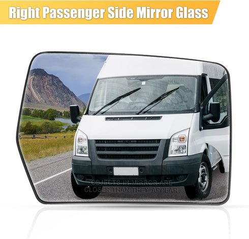 X AUTOHAUX Passenger Right Side Mirror Glass Car Rearview Mirror Glass Power Heated Exterior Mirror Replacement for Ford F-150 2004-2014 4L3Z-17K7...