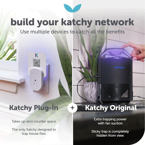KATCHY Indoor Plug-in Insect Trap - Catcher & Killer for House Flies, Mosquitoes, Fruit Flies, Gnants, and Mosquitos - Chemical-Free, Eco-Friendly...
