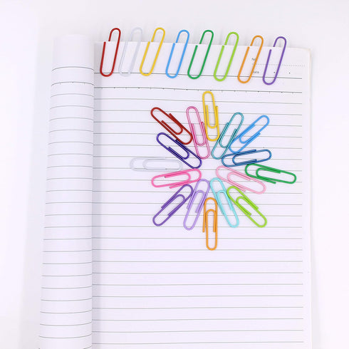 200pcs Coloured Paper Clips with Plastic Box Plastic Coated Metal Paper Clips for Office Stationery 33mm 20 Colors...