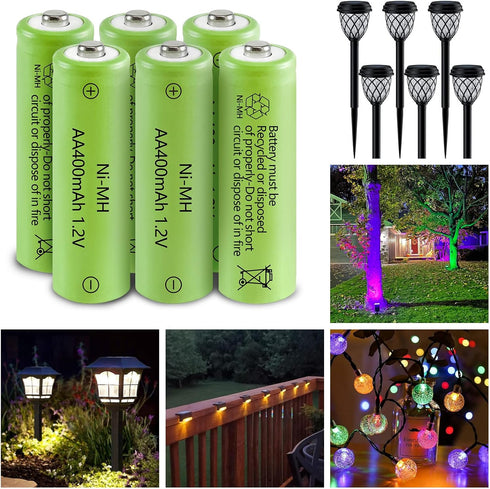 JINTION Solar Rechargeable Ni-MH AA Batteries AA 400 mAh Battery 8 Pack...