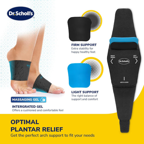 Dr. Scholl’s Compression Arch Sleeves with Massaging Gel, Breathable Fabric, Arch Support Sleeve for Foot Pain Relief, 2 Removable Rigid Inserts (...