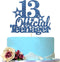 Deep Blue 13 Official Teenager Birthday Cake Topper for Boy or Girl, Happy 13th Birthday Party Decoration, Hello 13, 13 Year Cake Topper, Cheers t...