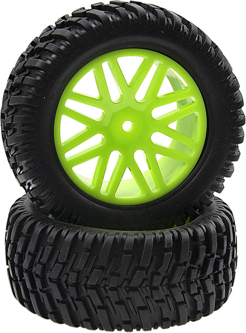 ShareGoo OD 96mm/3.77 RC Rubber Tire w/Plastic Rim 12mm Hex Compatible with HSP 94170 94155 1/10 RC Course Truck Wltoys 1/14 144001 144010 124007 ...