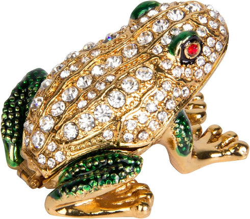 QIFU Hand Painted Enameled Frog Style Decorative Hinged Jewelry Trinket Box Unique Gift for Home Decor...