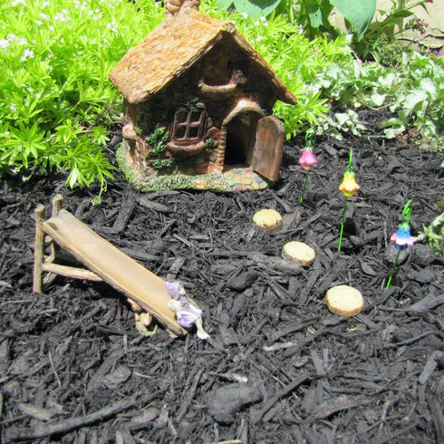 TG,LLC Treasure Gurus Miniature Wood Log Playground Slide Fairy Garden Landscape Decor Mini Outdoor Dollhouse Accessory...
