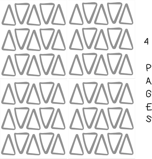 The Boho Design Vieli Arte Grey Transparent Triangles Hand Drawn. Wall Vinyl Sticker Decal Decor Nursery 60 pcs. Adhesive Tribal Triangle for Kids...