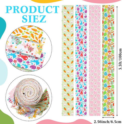 Peryiter 40 Pcs Cotton Jelly Fabric Roll Quilting Strips Different Patterns Patchwork Craft Sewing Supplies for Quilters Crafting Sewing DIY Craft...