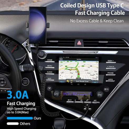 USB C Coiled Android Auto Charger Cable for Car 6FT Samsung Galaxy Charger Fast Charging Cord 2Pack for Samsung Galaxy A14 5G A54 A15 A53 A23 A13 ...