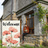Spring Garden Flag Yard Flags for Outside Welcome Spring Garden Flags 12x18 Double Sided Pink Floral Burlap Garden Flag Decorative Flags for Outsi...