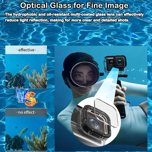 PCTC 60M(197ft) Waterproof Case for Insta360 Ace Pro, Accessories for Insta 360 Ace Pro Waterproof Case,Protective Underwater Dive Housing Shell w...